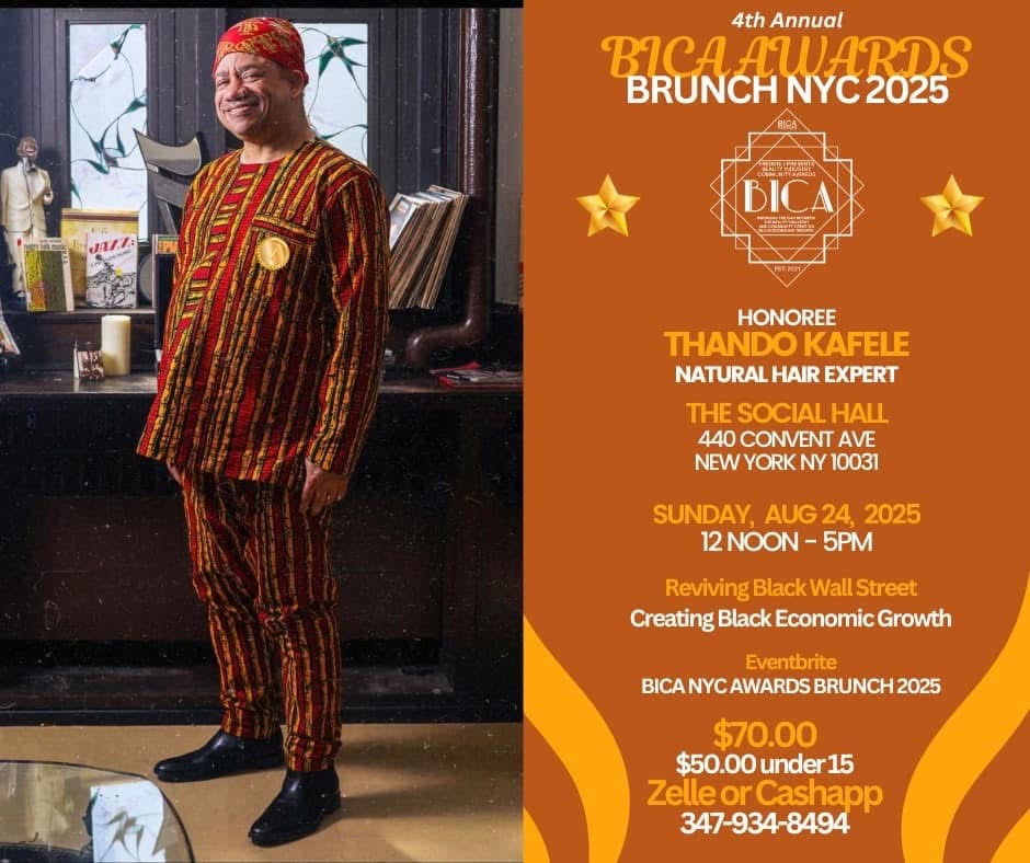 Poster for the 4th Annual BICA Awards Brunch NYC 2025.